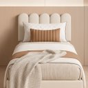 Ver imagem 1 de Cabeceira Nuvem Estofada Solteiro 5 Placas em Suede 45x20cm:branco
