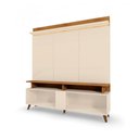 Ver imagem 1 de Conjunto Painel com Prateleira e Rack 2 Portas e Pés Palito