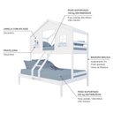 Ver imagem 4 de Beliche Casal/ Solteiro Casinha Dos Sonhos Madeira Maciça Branco Megamobilia