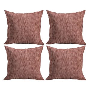 Jogo de Capas de Almofada em Microfibra 43cm X 43cm Linho em Relevo 4 Peças - Rio Home Rosa