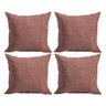 Jogo de Capas de Almofada em Microfibra 43cm X 43cm Linho em Relevo 4 Peças - Rio Home Rosa - 1