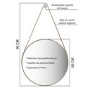 Ver imagem 5 de Espelho Decorativo Adnet Redondo 60cm com Alça Azul Bebê