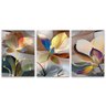 Kit com 3 Quadros Decorativos 70x50 Cm Floral Moderno, Tela Canvas, na Posição Vertical - 1