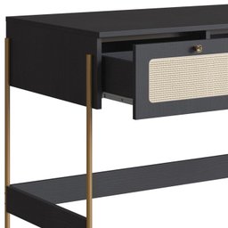 Escrivaninha 2 Gavetas Palhinha 28931 Linha Oslo Nero Artesano - 5