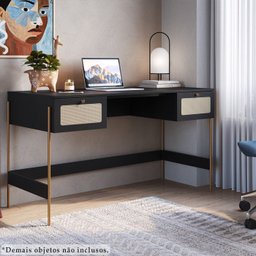 Escrivaninha 2 Gavetas Palhinha 28931 Linha Oslo Nero Artesano - 7