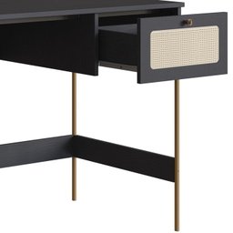 Escrivaninha 2 Gavetas Palhinha 28931 Linha Oslo Nero Artesano - 6