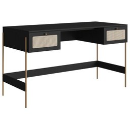 Escrivaninha 2 Gavetas Palhinha 28931 Linha Oslo Nero Artesano - 1