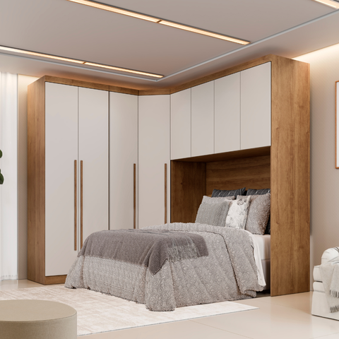 Guarda Roupa Modulado Casal Safira 010 em MDF com 8 Portas e 3 Gavetas