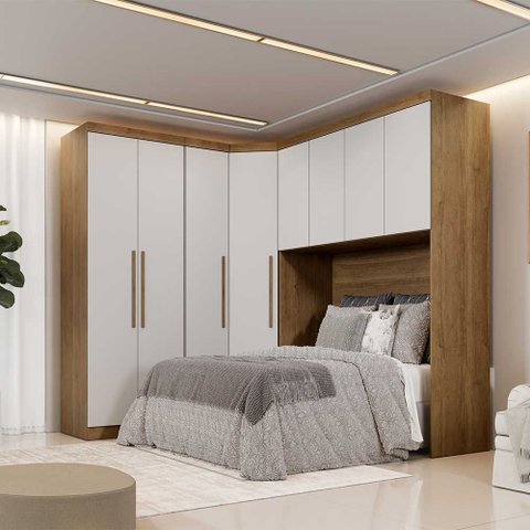 Guarda Roupa Modulado Casal Safira 010 em Mdf com 8 Portas e 3 Gavetas