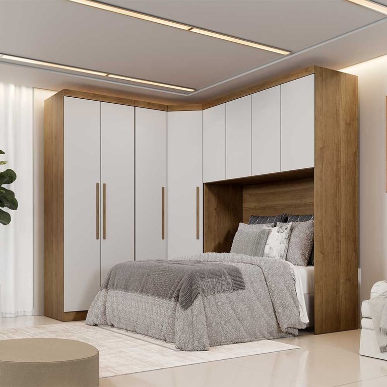 Guarda Roupa Modulado Casal Safira 010 em Mdf com 8 Portas e 3 Gavetas Guarda Roupa Modulado Casal Safira 010 em Mdf com 8 Portas e 3 Gavetas