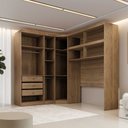 Ver imagem 3 de Guarda Roupa Modulado Casal Safira 010 em Mdf com 8 Portas e 3 Gavetas