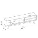 Ver imagem 5 de Rack para Sala de Estar TV 75 pol 200cm Pés Retrô Venice C04 Freijó Off White Matte - Lyam Decor