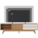 Ver mais imagens de Rack para Sala de Estar TV 75 pol 200cm Pés Retrô Venice C04 Freijó Off White Matte - Lyam Decor