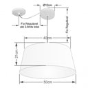 Ver imagem 4 de Lustre Pendente Cone com Desvio Md-4282 Cúpula 21/40x50cm Linho Bege - Bivolt