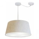 Ver imagem 3 de Lustre Pendente Cone com Desvio Md-4282 Cúpula 21/40x50cm Linho Bege - Bivolt