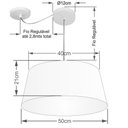 Ver imagem 2 de Lustre Pendente Cone com Desvio Md-4282 Cúpula 21/40x50cm Linho Bege - Bivolt