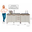 Ver mais imagens de Kit 2 Balcões Modulados Gabinete Pia 120cm e Cooktop 80cm com Tampo Berlim Fidelitá Noce/off-white