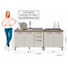 Kit 2 Balcões Modulados Gabinete Pia 120cm e Cooktop 80cm com Tampo Berlim Fidelitá Noce/off-white - 8