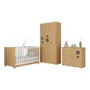 Ver imagem 2 de Quarto de Bebê Completo com Berço Americano 3 em 1 Sonho Multimóveis Mp4623 Madeirado