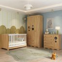 Ver imagem 1 de Quarto de Bebê Completo com Berço Americano 3 em 1 Sonho Multimóveis Mp4623 Madeirado
