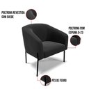 Ver imagem 3 de Cadeira Sala de Jantar Pé de Ferro Preto Kit 2 Stella Suede D03 - D’Rossi