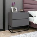 Ver imagem 1 de Mesinha de Cabeceira Eros 45cm Várias Cores do Móvel com Pés Metalon Preto:cinza