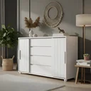 Ver imagem 1 de Cômoda Gaveteiro Organizador 4 Gavetas Vivace Branca