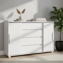 Ver imagem 3 de Cômoda Gaveteiro Organizador 4 Gavetas Vivace Branca