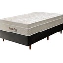 Ver imagem 1 de Cama Box Preta + Colchão Solteiro King Santa Cruz Bege Molas Ensacadas Euro Pillow 96x203x72cm