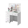 Penteadeira Camarim com Espelho e LED 5 Gavetas Branca Lara  Móveis - 2