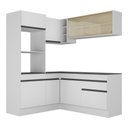 Ver imagem 7 de Armário de Cozinha Completa de Canto com Rodapé Veneza Multimóveis V2098 Branco/Preto