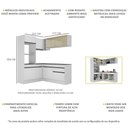 Ver imagem 4 de Armário de Cozinha Completa de Canto com Rodapé Veneza Multimóveis V2098 Branco/Preto