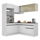 Ver imagem 1 de Armário de Cozinha Completa de Canto com Rodapé Veneza Multimóveis V2098 Branco/Preto