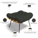 Ver imagem 6 de Poltrona Costela L02 com Puff Sala de Estar Linho Verde - Lyam Decor