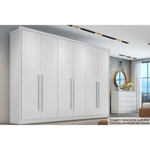 Guarda Roupa Casal 6 Portas e 4 Gavetas Robust/livorno Branco - Novo Horizonte