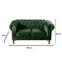 Ver imagem 3 de Sofá Chesterfield Capitonê Duque Dom Pedro 2 Lugares - Veludo Verde Musgo