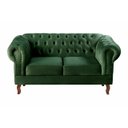 Ver imagem 2 de Sofá Chesterfield Capitonê Duque Dom Pedro 2 Lugares - Veludo Verde Musgo