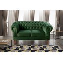 Ver imagem 1 de Sofá Chesterfield Capitonê Duque Dom Pedro 2 Lugares - Veludo Verde Musgo