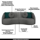 Ver imagem 5 de Conjunto Decorativo Sofá 288cm e Poltrona Clarke com Puff Round Linho Chumbo - Gran Belo