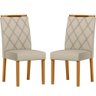 Conjunto com 2 Cadeiras de Jantar Estofada Sarah Ypê Veludo Nude Ja01 - 1