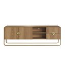 Ver mais imagens de Kit Aparador e Rack Orgânico Pé Metal Luna Bege/Hanover/Dourado