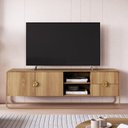 Ver imagem 5 de Kit Aparador e Rack Orgânico Pé Metal Luna Bege/Hanover/Dourado