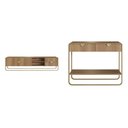 Ver imagem 2 de Kit Aparador e Rack Orgânico Pé Metal Luna Bege/Hanover/Dourado