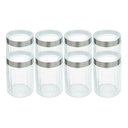 Ver imagem 1 de Kit 8 Porta Mantimentos Vidro com Tampa Aço Inox e Visor 1,2l Lyor