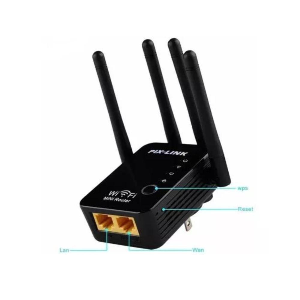 Roteador Repetidor Wifi 4 Antenas Pix Link Lv-wr09 Preto - 2