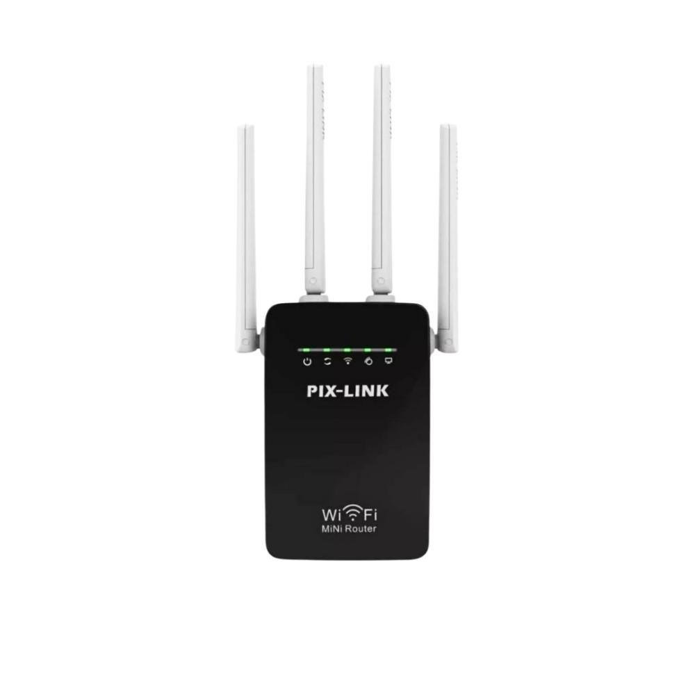 Roteador Repetidor Wifi 4 Antenas Pix Link Lv-wr09 Preto - 1