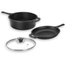Ver imagem 1 de Conjunto Panela Caçarola Frigideira Multiuso Ferro 24cm 3,5l