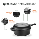 Ver imagem 2 de Conjunto Panela Caçarola Frigideira Multiuso Ferro 24cm 3,5l