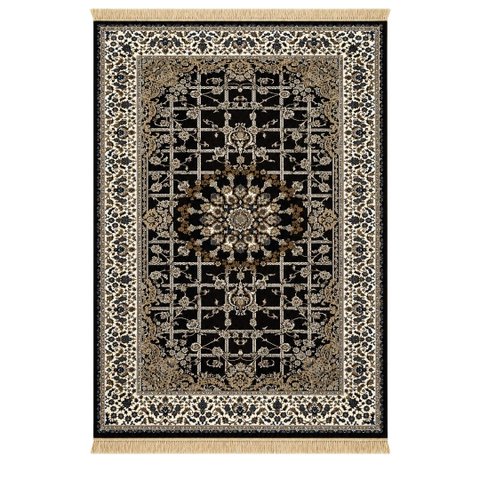 Tapete Persa Royal Marrom 200x300cm Fio Acetinado - Decoração para Quarto e Sala