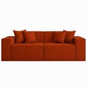 Ver imagem 1 de Sofá 3 Lugares Modular 2MTS Bouclê para Sala - Balaqui Decor Cor:Terracota